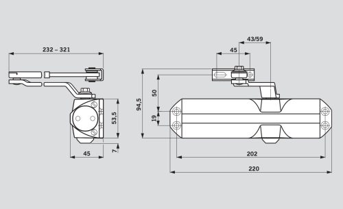 Dorma TS-68 ajtóbehúzó barna