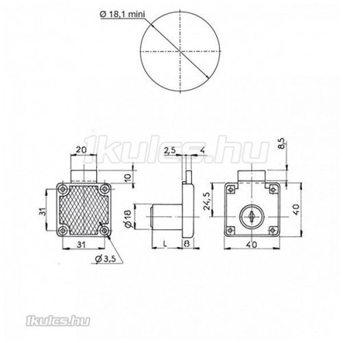 RONIS 4500-01 fiókzár (PM01 rozettával)