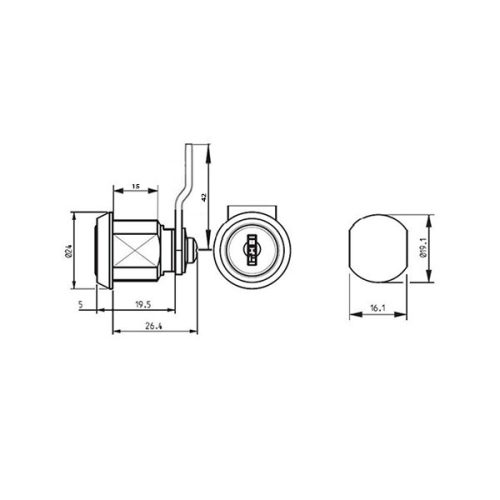 RONIS 25300-01 fémbútorzár KT profil
