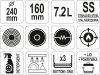 YATO YG-00023 GASTRO Lábas fedővel 7,2 liter 240 x 160 mm inox