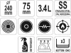 YATO YG-00081 GASTRO Serpenyő 3,4 liter 240 x 75 mm inox