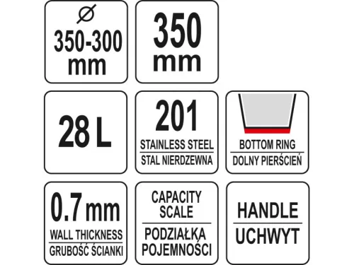 YATO YG-00652 GASTRO Inox vödör 28 liter