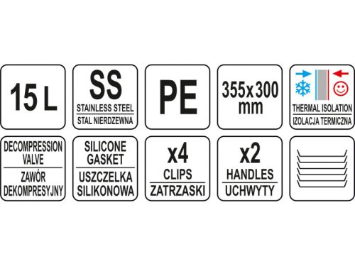 YATO YG-09225 GASTRO Ételszállító badella 15 liter műanyag