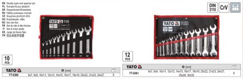 YATO YT-0381 Villáskulcs készlet 12 részes 6-32 mm CrV