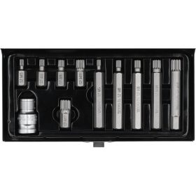   YATO YT-0415 Bit készlet 11 részes SPLINE M5-M12 L=30 mm,L=75 mm 1/2 Col