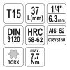 YATO YT-04303 Bit dugókulcs Torx 1/4 Col T15 CrV