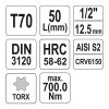 YATO YT-04319 Bit dugókulcs Torx 1/2 Col T70 CrV