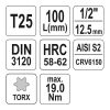 YATO YT-04321 Hosszú bit dugókulcs Torx 1/2 Col T25 CrV