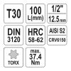 YATO YT-04323 Hosszú bit dugókulcs Torx 1/2 Col T30 CrV