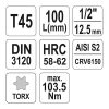 YATO YT-04325 Hosszú bit dugókulcs Torx 1/2 Col T45 CrV