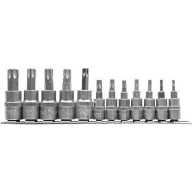   YATO YT-04331 Bit dugókulcs készlet 12 részes Torx 1/4 Col, 3/8 Col CrV