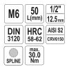 YATO YT-04341 Bit dugókulcs Spline 1/2 Col M6 CrV