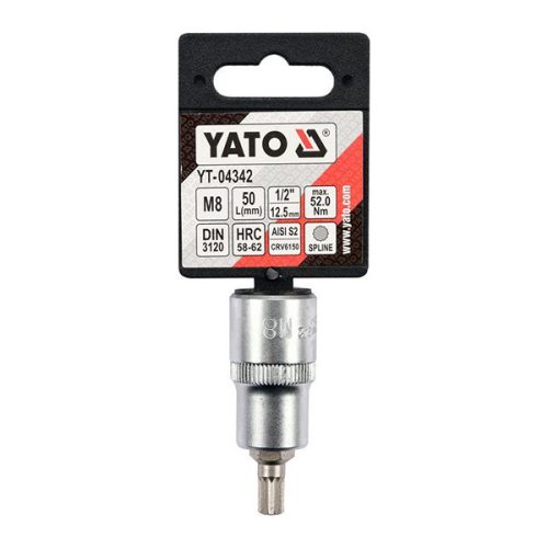 YATO YT-04342 Bit dugókulcs Spline 1/2 Col M8 CrV