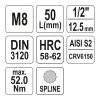 YATO YT-04342 Bit dugókulcs Spline 1/2 Col M8 CrV