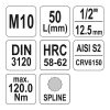 YATO YT-04343 Bit dugókulcs Spline 1/2 Col M10 CrV