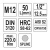 YATO YT-04344 Bit dugókulcs Spline 1/2 Col M12 CrV