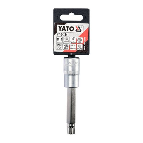 YATO YT-04354 Hosszú bit dugókulcs Spline 1/2 Col M12 CrV