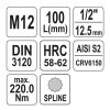 YATO YT-04354 Hosszú bit dugókulcs Spline 1/2 Col M12 CrV