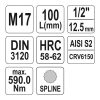 YATO YT-04357 Hosszú bit dugókulcs Spline 1/2 Col M17 CrV