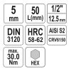 YATO YT-04381 Bit dugókulcs Imbusz 1/2 Col 5 mm CrV