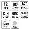YATO YT-04396 Hosszú bit dugókulcs Imbusz 1/2 Col 12 mm CrV