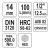 YATO YT-04397 Hosszú bit dugókulcs Imbusz 1/2 Col 14 mm CrV