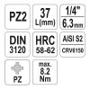 YATO YT-04418 Bit dugókulcs Pozidriv 1/4 Col PZ2 CrV