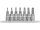 YATO YT-0461 Bit dugókulcs készlet 7 részes lyukas 5-ágú Torx 1/4 Col T10-T40 CrV