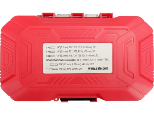 YATO YT-04615 Impact bithegy és fúrószár készlet 18 részes