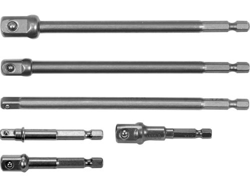 YATO YT-04629 Dugókulcs adapter készlet 6 részes 1/4 Col Hex -> 1/4 Col, 3/8 Col, 1/2 Col négyszög CrV