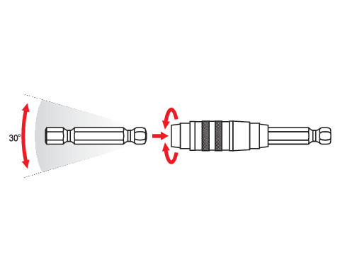 YATO YT-04635 Csuklós bithegy-tartó 100 mm 1/4 Col mágneses CrV