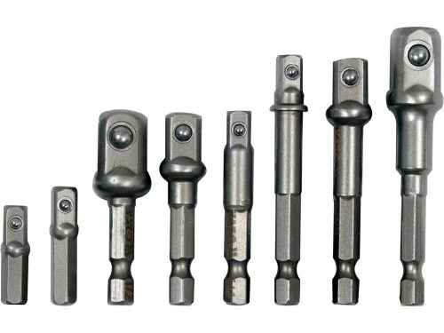 YATO YT-04639 Dugókulcs adapter készlet 8 részes 1/4 Col Hex -> 1/4 Col, 3/8 Col, 1/2 Col négyszög CrV