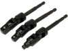 YATO YT-04641 Csuklós dugókulcs adapter készlet 3 részes 1/4 Col Hex -> 1/4 Col 3/8 Col 1/2 Col négyszög CrV