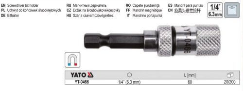 YATO YT-0466 Bithegy-tartó 60 mm 1/4 Col mágneses