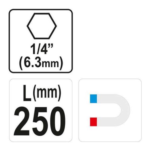 YATO YT-04683 Bithegy-tartó 250 mm 1/4 Col mágneses