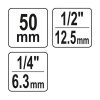 YATO YT-04691 Bithegy adapter 1/2 Col négyszög->1/4 Col Hex 50 mm (nagy nyomatékhoz)
