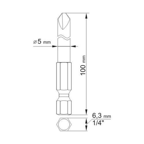 YATO YT-0496 Bithegy Tri-Wing TW1 + TW3 1/4 Col 100 mm 2 db/bl