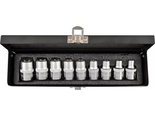 YATO YT-0521 Dugókulcs készlet 9 részes külső Torx 1/2 Col E10-E24 CrV
