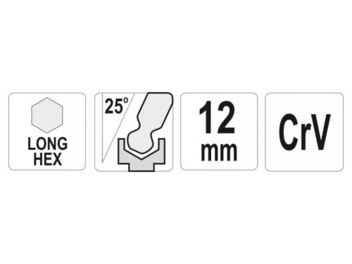 YATO YT-05463 Hosszú gömbfejű imbuszkulcs 12,0 mm CrV
