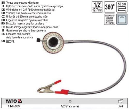 YATO YT-05933 Szögrehúzó tárcsa 1/2 Col 500 mm felxibilis szárral csipesszel
