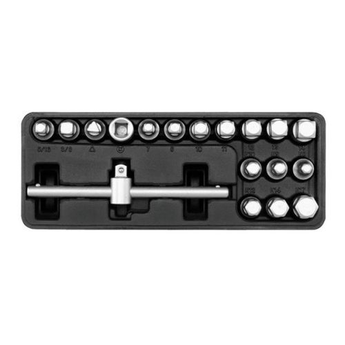 YATO YT-0599 Olajleeresztő kulcs készlet 18 részes 5/16 Col-3/8 Col, 8 mm,10 mm, 7-14 mm, 10 mm, 8-17 mm 3/8 Col C