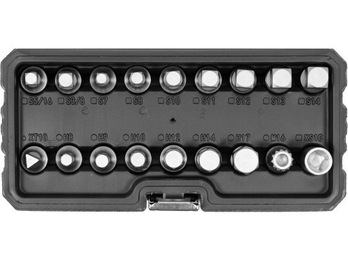 YATO YT-05991 Olajleeresztő kulcs készlet 18 részes 3/8 Col CrV