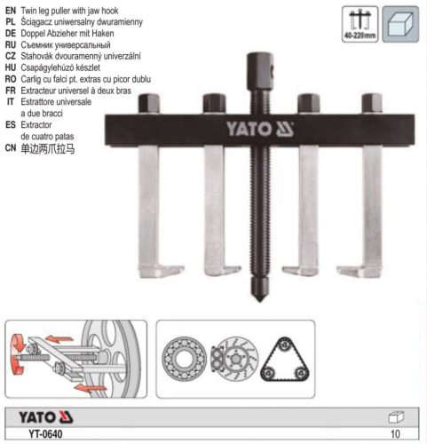 YATO YT-0640 Csapágylehúzó állítható 40-220 mm-ig