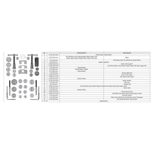 YATO YT-06822 Fékmunkahenger szerelő készlet 3/8 Col 35 részes