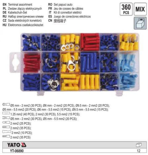 YATO YT-06890 Kábelsaru készlet 360 részes