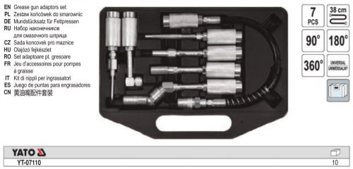 YATO YT-07110 Adapter készlet 7 részes 1/4 Col zsírzókhoz