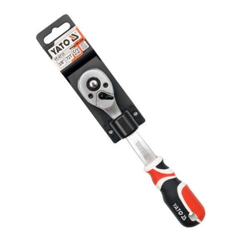 YATO YT-0731 Racsnis hajtószár 3/8 Col 200 mm 72T hajlított szár, lágy fogantyús CrV
