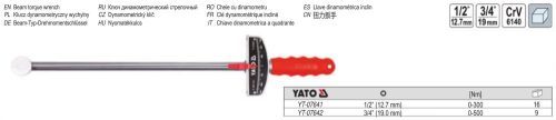 YATO YT-07641 Nyomatékkulcs 1/2 Col 0-300 Nm CrV 480 mm