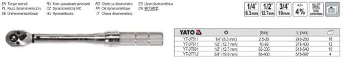 YATO YT-07712 Nyomatékkulcs 3/4 Col 80-400 Nm / 676-697 mm CrV