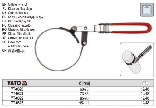 YATO YT-0822 Olajszűrő leszedő 85-95 mm